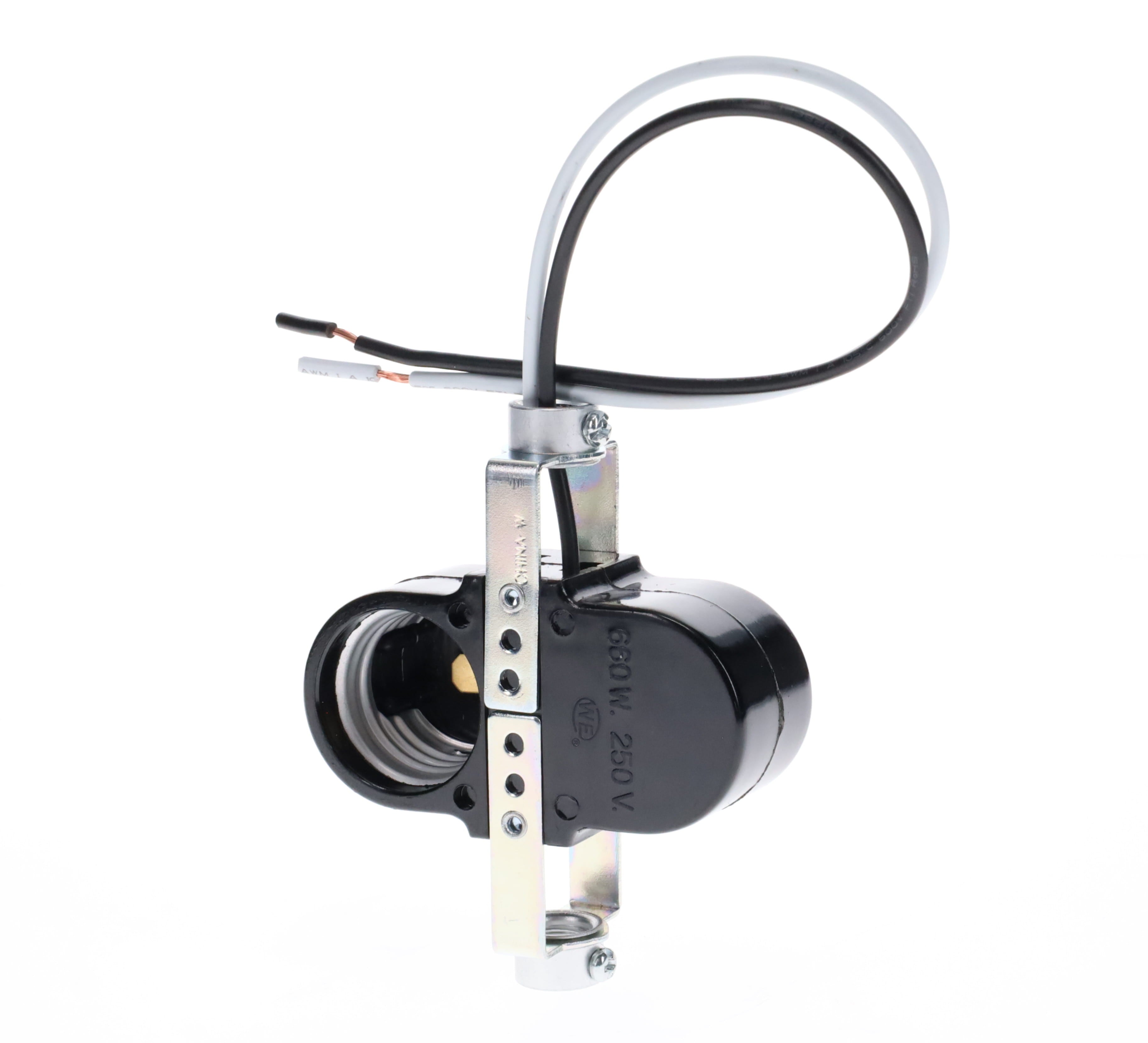 3-1/2" Tall Double Edison Base Socket (E26), 8" Leads, 1/8IP (47701)