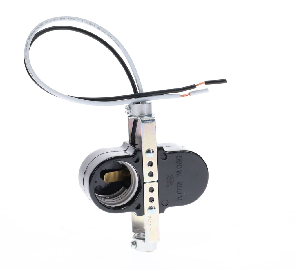 3-1/2" Tall Double Edison Base Socket (E26), 8" Leads, 1/8IP (47701)