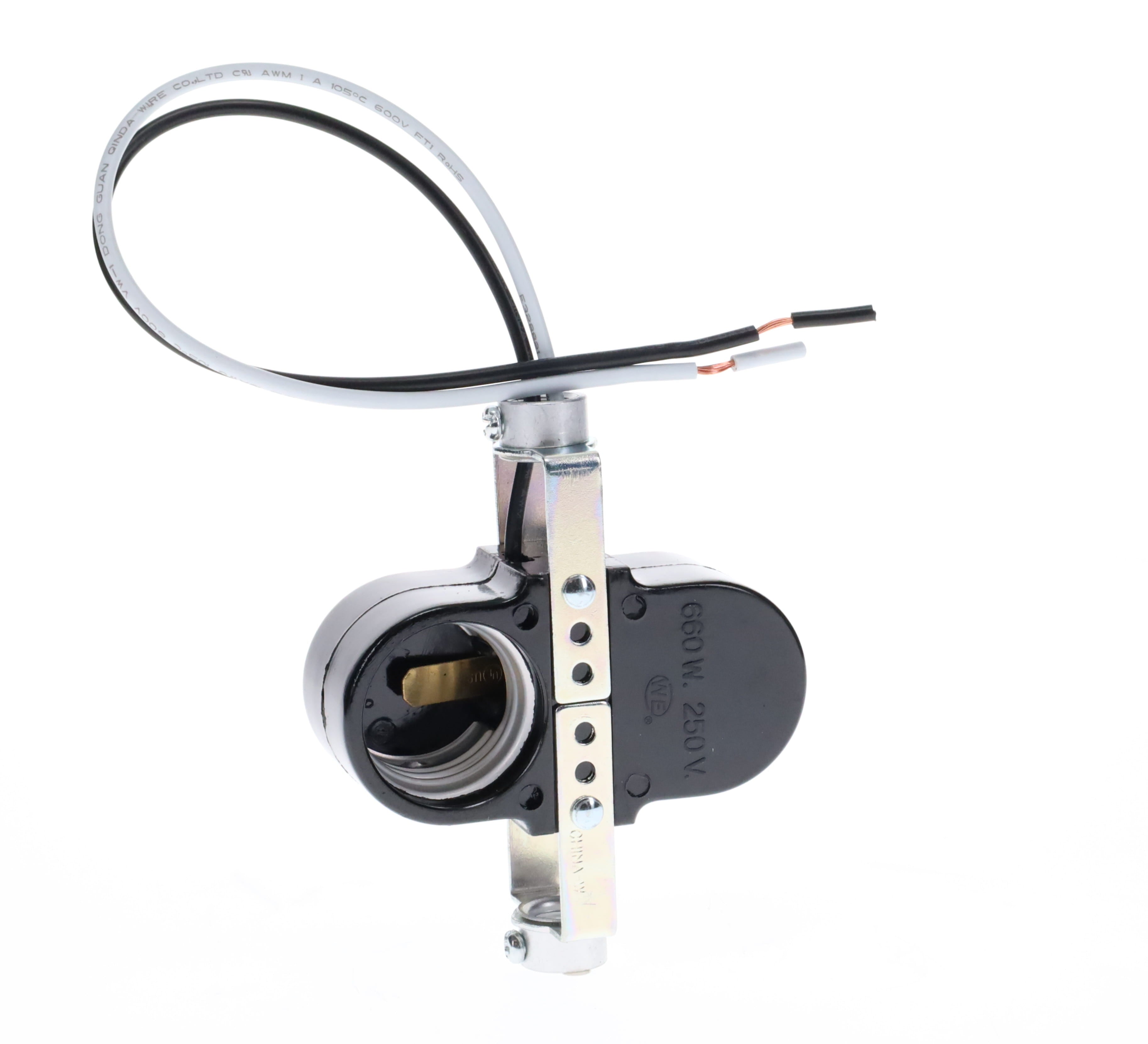 3-1/2" Tall Double Edison Base Socket (E26), 8" Leads, 1/8IP (47701)