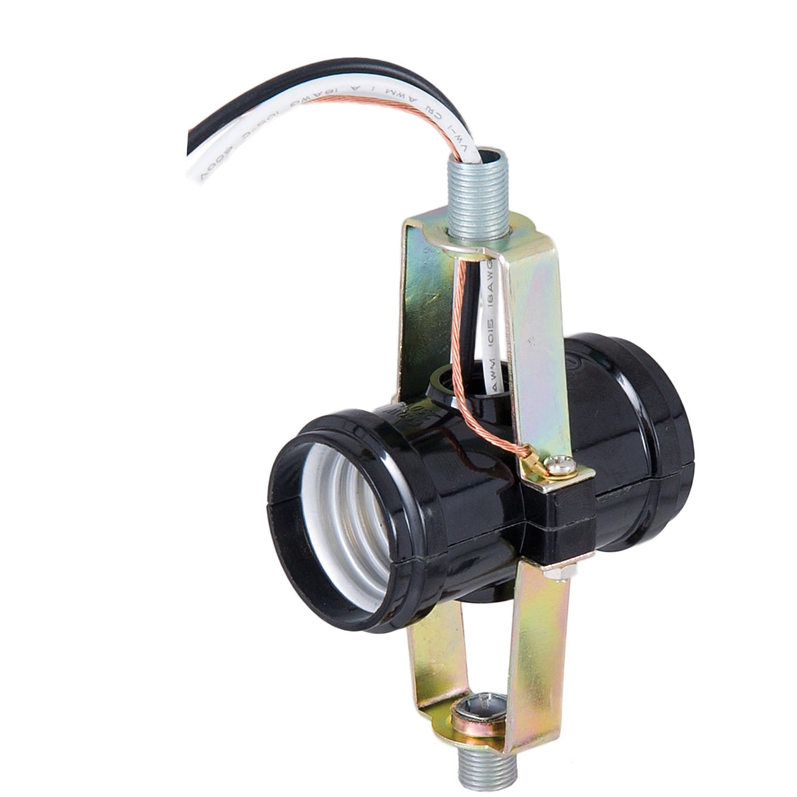 3-1/2" Tall Double Edison Base Socket (E26) Cluster, 7" Leads, 1/8IP (47704)
