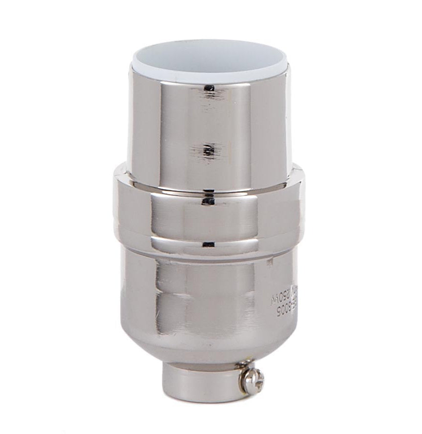 Modern Style Keyless Screw Together Socket (E26) Nickel Plated Finish, 1/8IP (47729N)