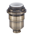 Modern Style Keyless Lamp Socket With Threaded shell and ring, Antique Brass Finish (47730A)