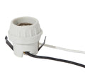 1-3/4" Tall E-26 Base Keyless Unglazed Porcelain Snap-In Socket, 9.5" Leads (47744)