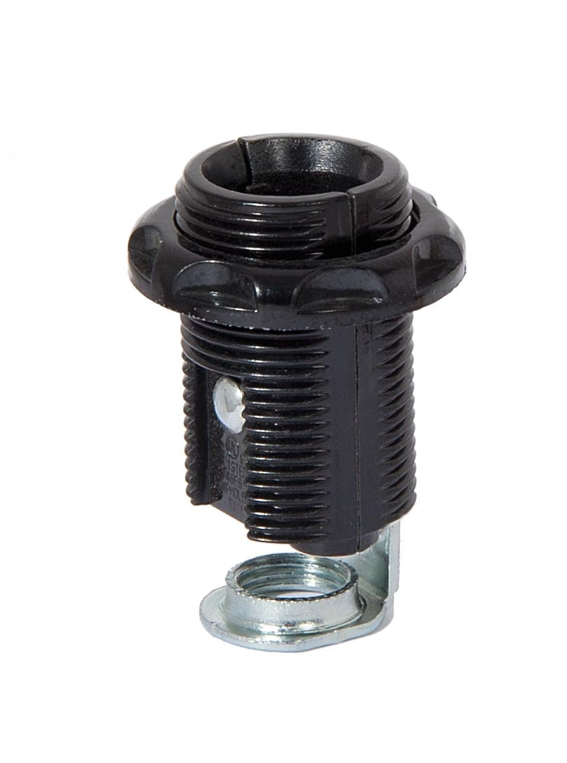 Candelabra Base Fully Threaded Phenolic Socket with External Threads (47768)