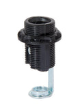 Candelabra Base Fully Threaded Phenolic Socket with External Threads & Ring (47769)