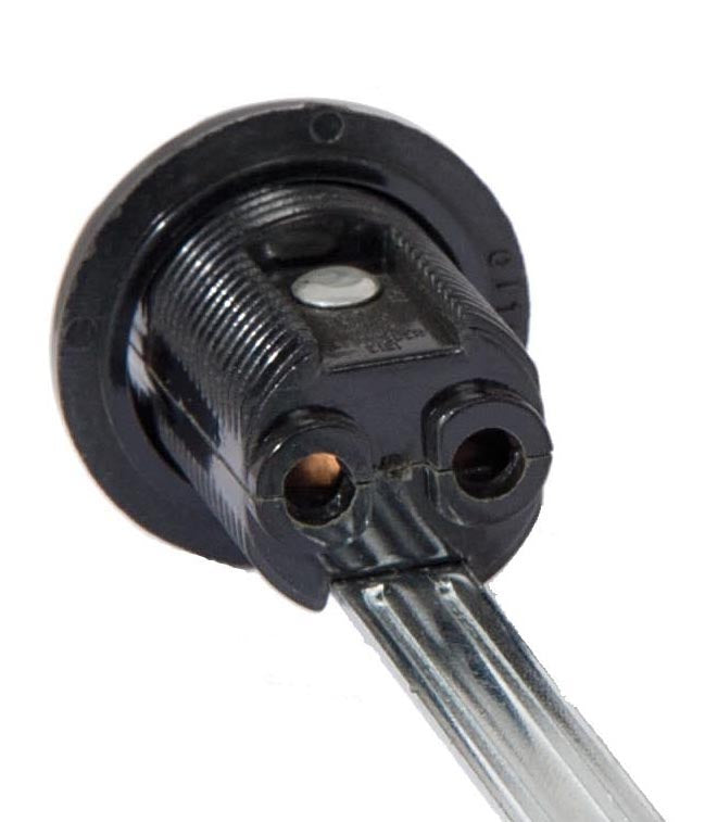 3" Tall Candelabra Base Fully Threaded Phenolic Socket with External Threads (47770)