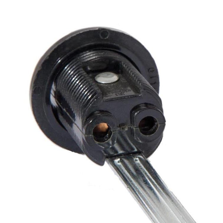 3" Tall Candelabra Base Fully Threaded Phenolic Socket with External Threads (47770)