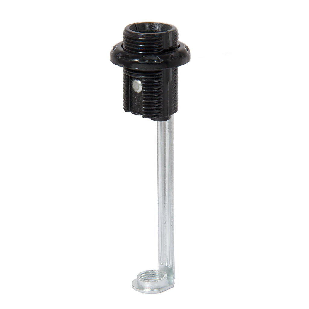 4" Tall Candelabra Base Fully Threaded Phenolic Socket with External Threads & Ring (47771)