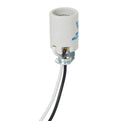 E-17 Base Keyless Unglazed Porcelain Socket with Wire Leads (47772)