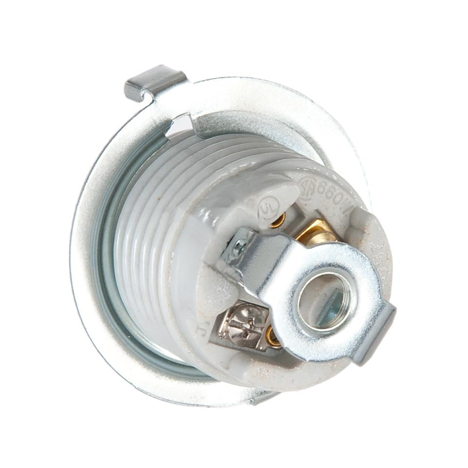E-26 Keyless Threaded Glazed Porcelain Socket w/1/8 IP Hickey (47777)