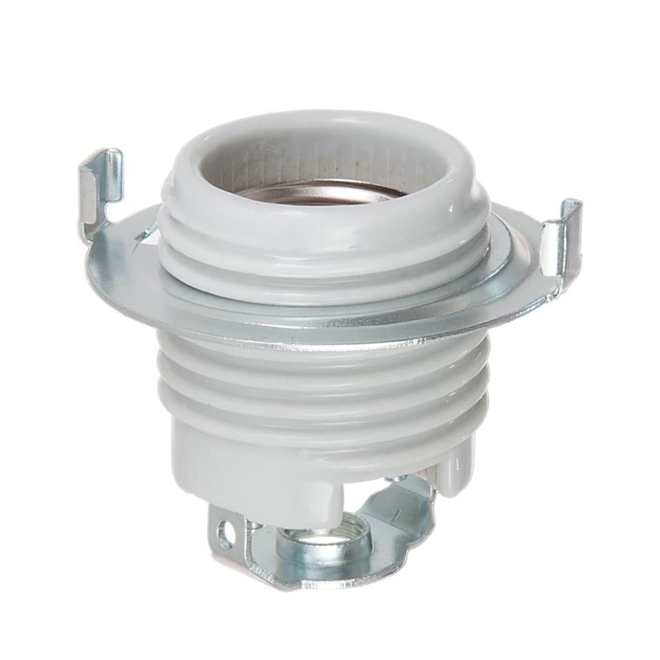 E-26 Keyless Threaded Glazed Porcelain Socket w/1/8 IP Hickey (47777)