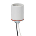 Keyless Glazed Porcelain E-26 Socket, Thin 24" Lead Wires, 1/8 IPS Metal Cap (48088)
