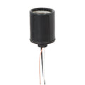 Keyless Glazed Black Porcelain E-26 Socket, Thin Wires, 1/8 IPS Metal Cap (48093)
