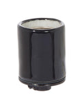 Keyless Glazed Black Porcelain E-26 Socket, Bottom 1/8 IP Metal Cap (48096)