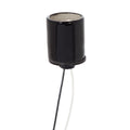 Keyless Glazed Black Porcelain E-26 Socket, 1/8IP Metal Cap, Choice of Wire Lead Length (48089)
