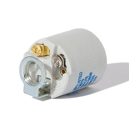 Keyless Unglazed Porcelain E-26 Socket, 1/4 IPS Hickey (48099)