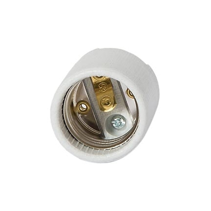 Keyless Unglazed Porcelain E-26 Socket, 1/4 IPS Hickey (48099)