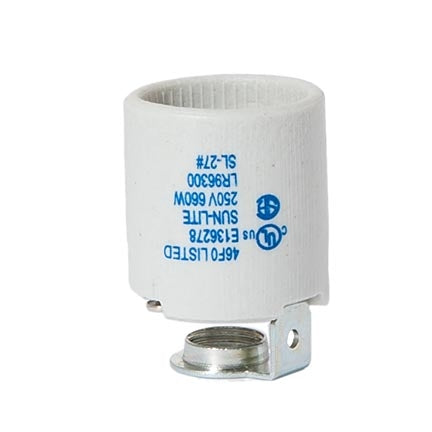 Keyless Unglazed Porcelain E-26 Socket, 1/4 IPS Hickey (48099)