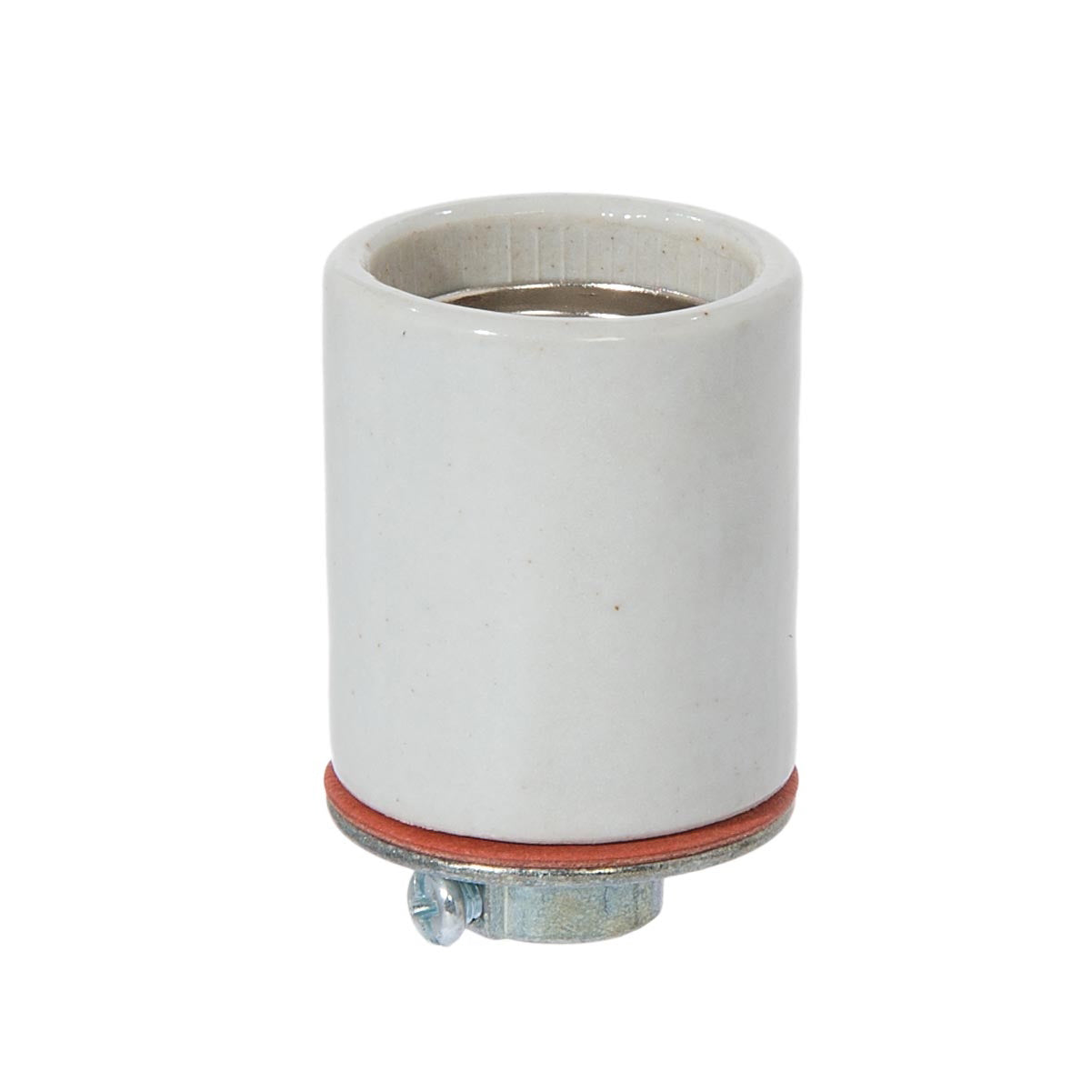 E-26 Keyless Glazed Porcelain Socket with Metal Cap (48126i)