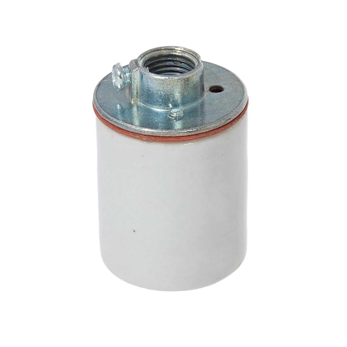 E-26 Keyless Glazed Porcelain Socket with Metal Cap (48126i)