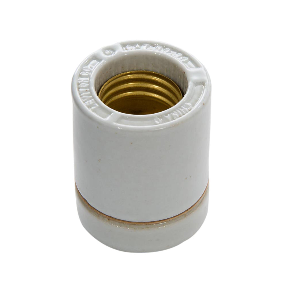 Medium Base Two-piece Porcelain Socket w/Mount Gasket, Leviton CAT. NO. 30 (48127)