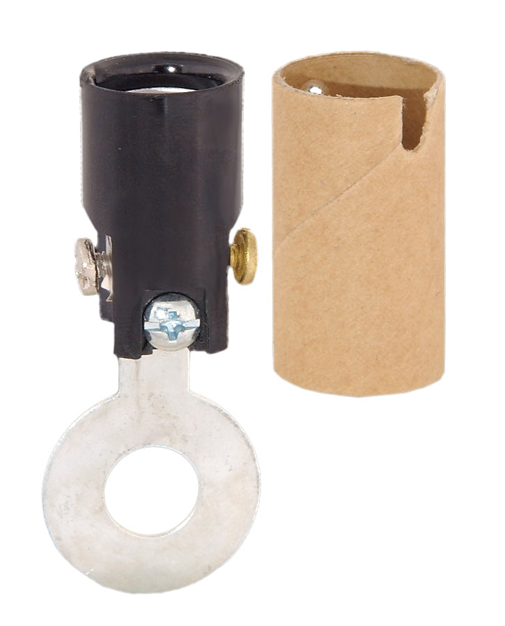 2-1/4 Inch Tall Keyless Candelabra Base Socket with 1/8F Slip Bracket (48214)