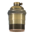 Antique BRASS Finish Heavy Turned Brass Keyless Socket, UNO Thread Shell (48260A)