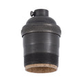 Antique BRONZE Finish Heavy Turned Brass Keyless Socket, UNO Thread Shell (48260B)
