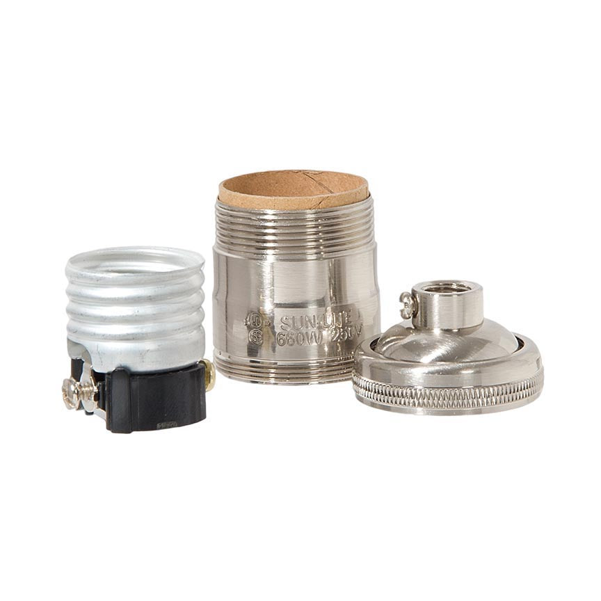 Premium Satin Nickel Finish Heavy Turned Brass Keyless Short Socket, UNO Thread (48260SN)