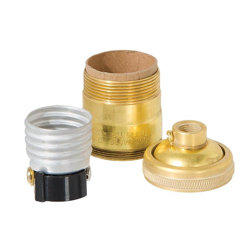 Premium Unfinished Heavy Turned Brass Keyless Short Socket, UNO Thread (48260U)