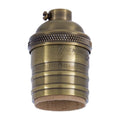 Antique BRASS Finish Heavy Turned Brass Keyless Sockets, No UNO Thread (48261A)