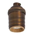 Short Keyless Brass Socket, No UNO Threads, Antique Bronze (48261B)
