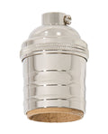 Nickel Plated Finish Heavy Turned Brass Keyless Sockets, No UNO Thread (48261N)