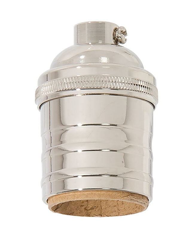 Nickel Plated Finish Heavy Turned Brass Keyless Sockets, No UNO Thread (48261N)