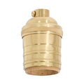 Polished & Lacquered Finish Heavy Turned Brass Keyless Sockets, No UNO Thread (48261)