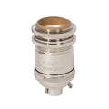 Polished Nickel Finish Sunlite Full Keyless Heavy Turned Brass Tall Socket, Ground Screw Terminal, 1/8IP (48264N)
