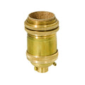 Unfinished Brass Tall Keyless Heavy Turned Brass Socket, Ground Screw Terminal (48264U)