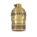 Antique Brass Finish Keyless Early Electric Style Lamp Socket, UNO Thread Shell (48290A)