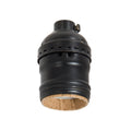 Satin Black Finish Brass E-26 Short Keyless Lamp Socket, UNO Threads (48290BK)
