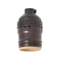 Antique BRONZE Finish Keyless Lamp Socket, UNO Thread Shell (48290B)