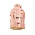 Polished Copper Finish Brass E-26 Short, Keyless Lamp Socket, UNO Threads (48290C)