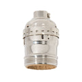 Nickel Plated Finish Keyless Early Electric Style Lamp Socket, UNO Thread Shell (48290N)