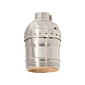 Satin Nickel Finish Brass E-26 Short Keyless Lamp Socket, UNO Threads (48290SN)