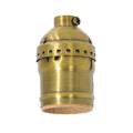 Keyless Early Electric Style Lamp E26 Socket, Antique BRASS Finish, No UNO thread (48291A)