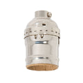 Nickel Plated Finish Keyless Early Electric Style Lamp Socket, No UNO thread (48291N)