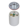 E-26 Keyless Porcelain Lamp Socket with Ground Screw and Metal Cap with 1/8 IPS Thread (48303)