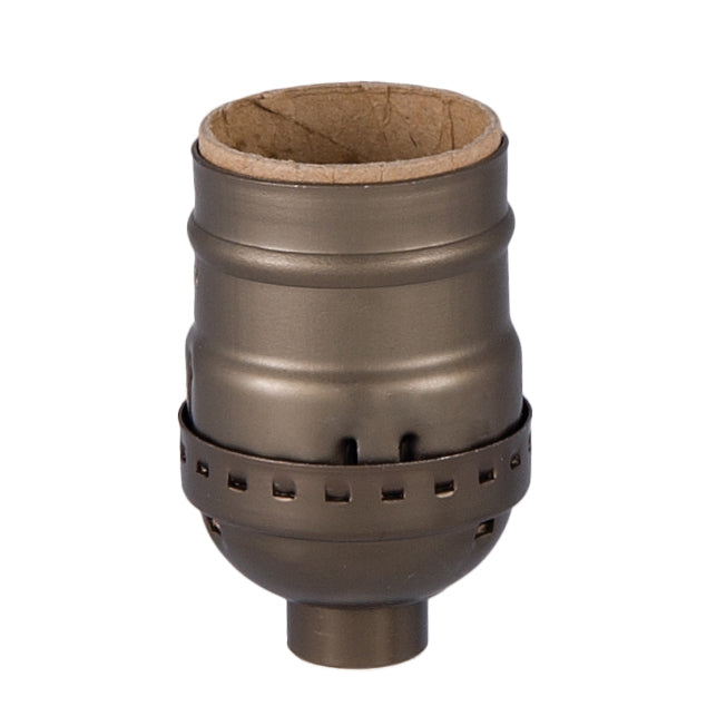 Standard Base, Keyless Aluminum Lamp E26 Socket, Antique Brass finish, 1/8IP (48348A)