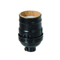 Aluminum Satin Black Finish Short Keyless E-26 Lamp Socket Shell, 1/8 IPS Socket Cap, Set Screw (48348BK)