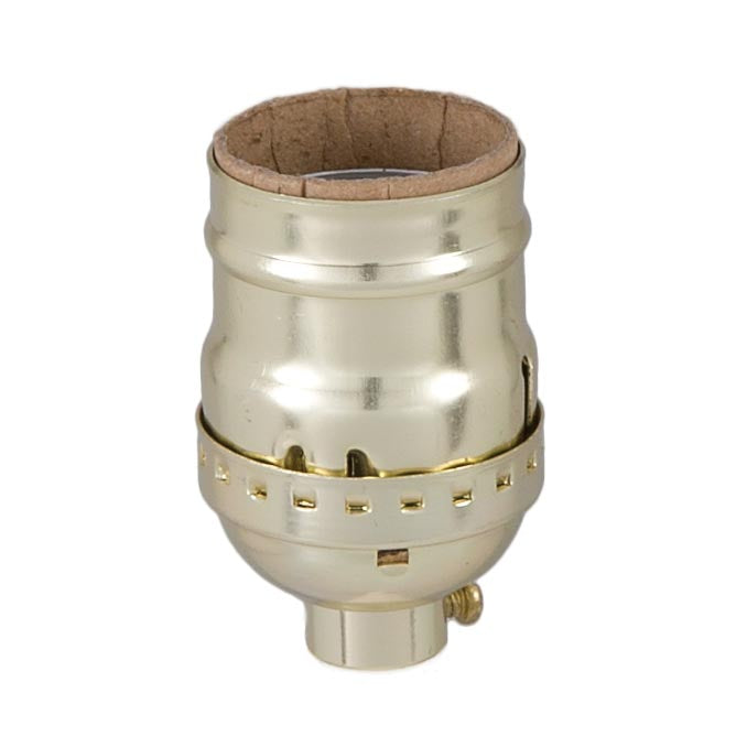 Keyless Aluminum Lamp E26 Socket, Brass Plated Finish, 1/8IP (48348)