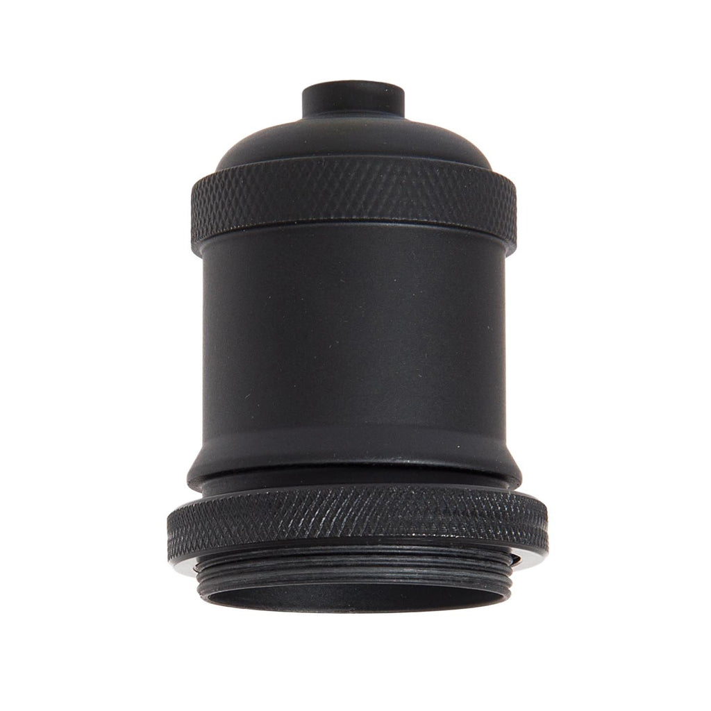 Satin Black Finish Die Cast Aluminum E-26 Socket Cover with E-26 Socket and Mounting Hardware (48731BK)